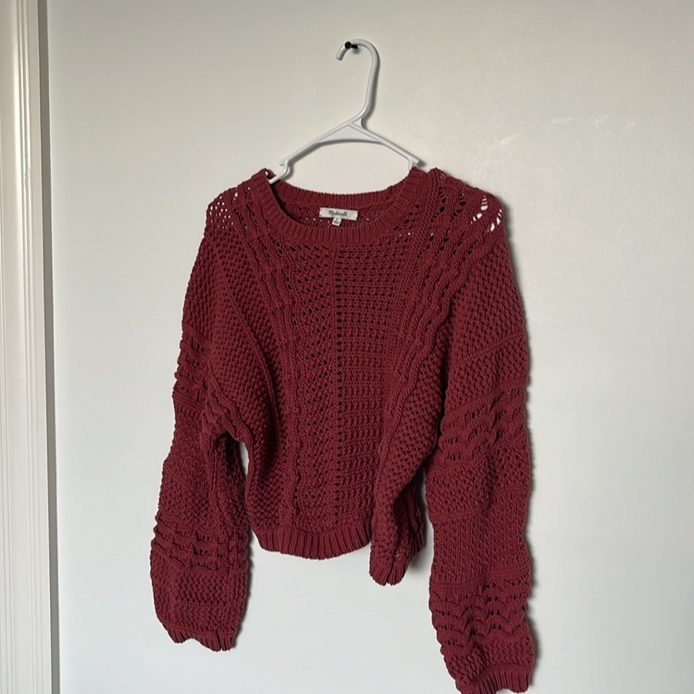 Madewell Crop Cable Knit Sweater, never worn